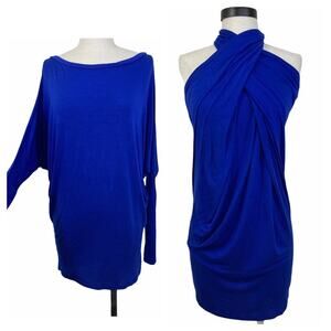 Royal Blue convertible top/dress/tunic, size medium stretch knit by Love in